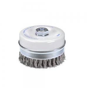 BORDO100mm TWIST KNOT CUP BRUSH 0.5mm WIRE
