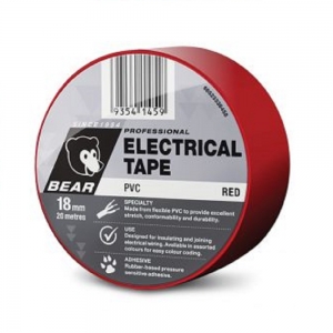 BEAR PVC ELECTRICAL TAPE 504 18mm X 20mtr RED