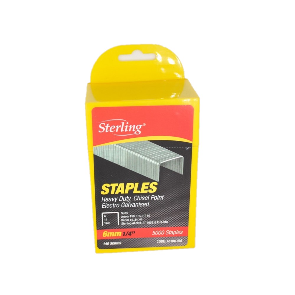 SHEFFIELD 6mm A11 STYLE STAPLES - BOX 5000