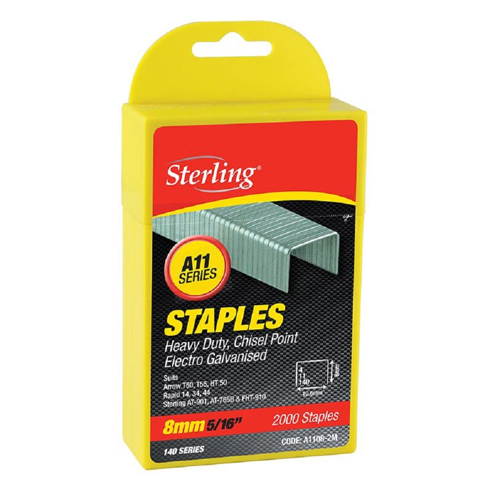 SHEFFIELD 8mm STYLE SHARP POINT STAPLES (2000/BOX)