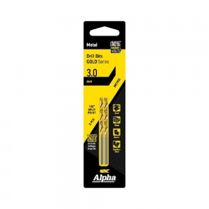 SHEFFIELD (ALPHA) 3.0mm JOBBER DRILL - CARDED TWIN PACK