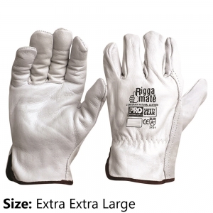 RIGGAMATE COW GRAIN GLOVES GREY - XX LARGE