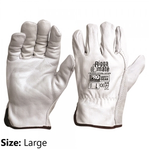 RIGGAMATE COW GRAIN GLOVES GREY - LARGE