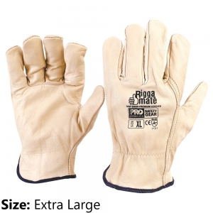 RIGGAMATE COW GRAIN GLOVES GREY - EXTRA LARGE