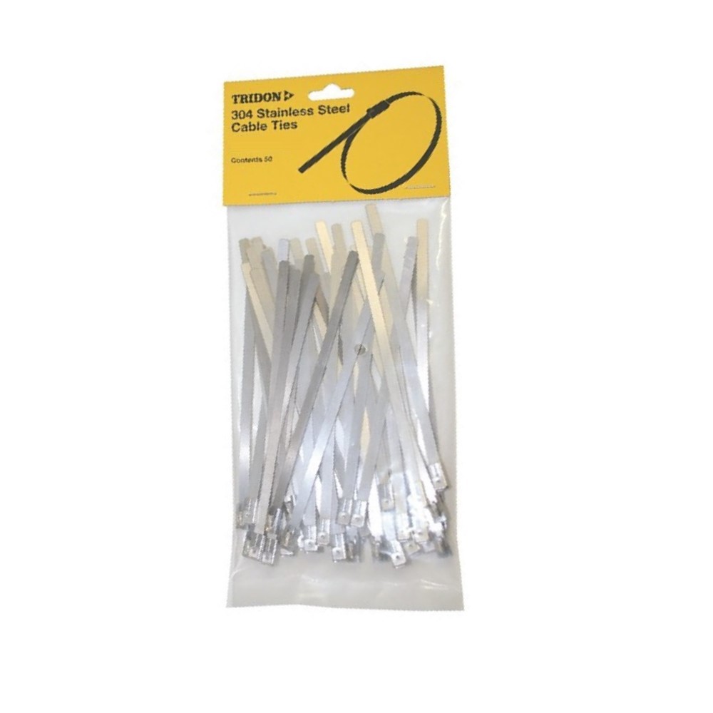 TRIDON 8mm x 362mm STAINLESS STEEL CABLE TIES PK. 50