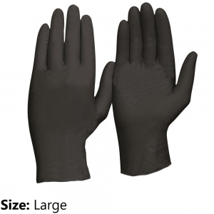 DISPOSABLE NITRILE HEAVY DUTY GLOVES - LARGE BOX100