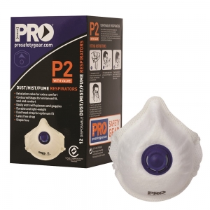 P2 RESPIRATOR DUST MASK - WITH VALVE (BOX OF 12)