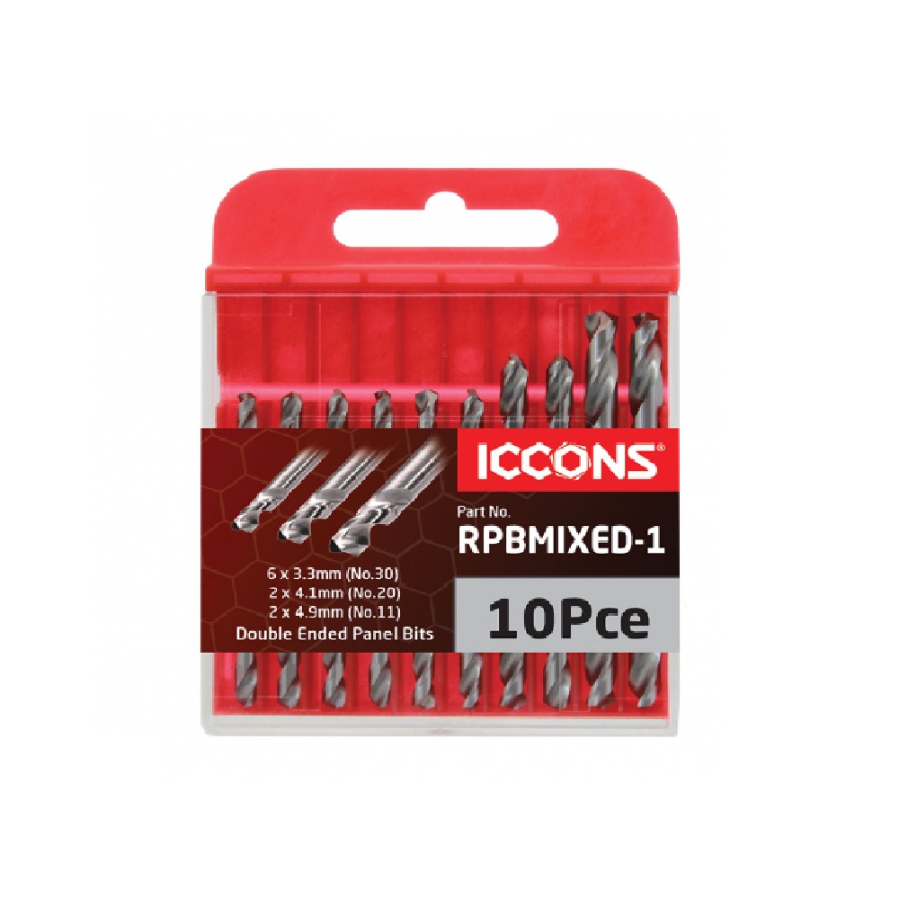 ICCONS DOUBLE END PANEL DRILL MIX SET (6X#30, 2X#20, 2X#11)